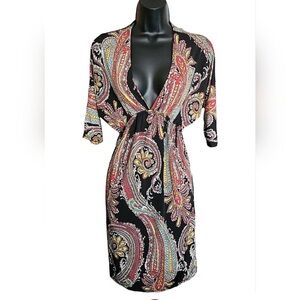 NWOT 5th & Love Paisley Print Dress - Black and Multicolor